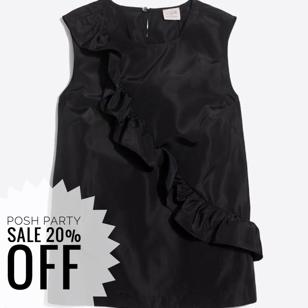 J. Crew Diagonal Ruffle-Front Tank
